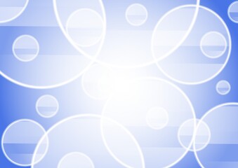 複数の円が広がる透明感のある青色の抽象背景