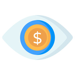 Obraz premium Editable flat design of dollar eye icon