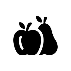 Fruits related vector icons. Contains apple and pear.