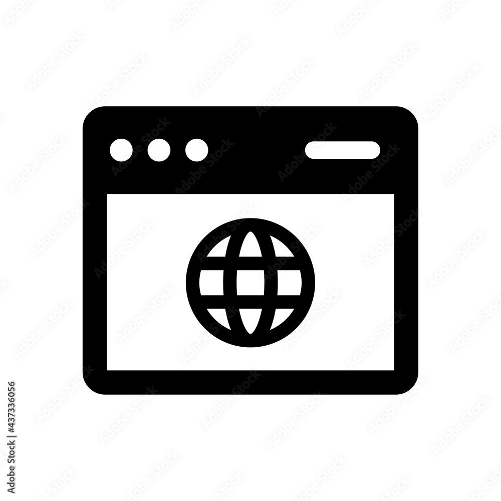 Poster browser, web page icon vector illustration