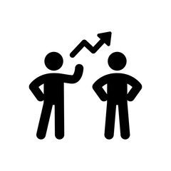 Employee motivation icon in black and white design.