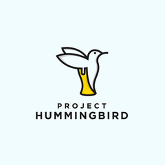 abstract beer logo. hummingbird icon