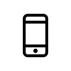 Mobile phone icon vector. Touch screen phone isolated on white