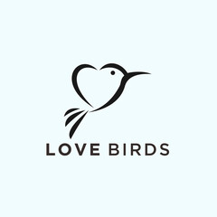 abstract bird logo. love icon