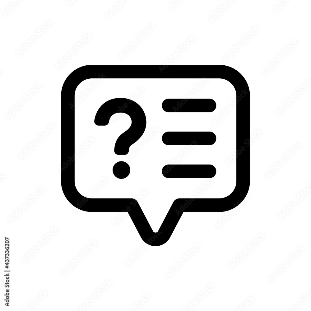 Poster asking question on comment bubble icon vector illustration.