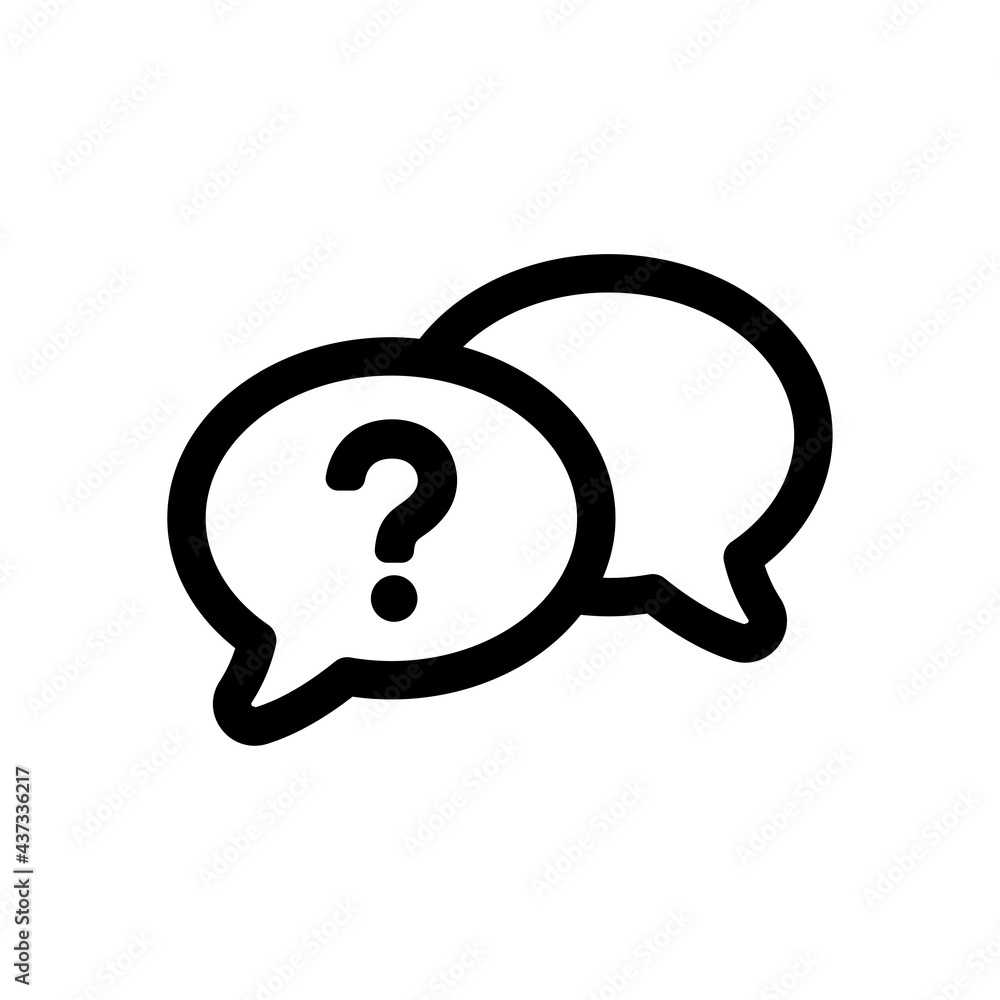 Poster question mark bubble ask why icon. isolated on white illustration. vector graphic