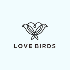 abstract bird logo. love icon
