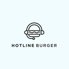 abstract burger logo. customer service icon