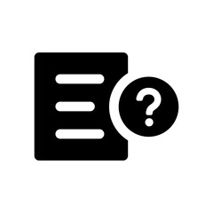 Questionnaire form vector icon. Question on paper isolated on white background. Survey concept.