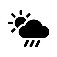 Weather icon. contain sun, cloud and rain