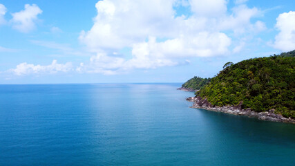 tropical island blue sky blue water