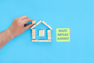 Fototapeta na wymiar Handwritten words Private mortgage insurance