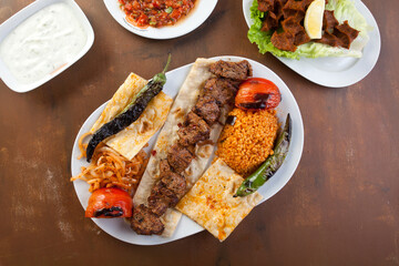 turkish sis kebab with siders