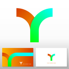 Letter y logo design – Abstract vector emblem. Business card templates. Stock vector illustration.