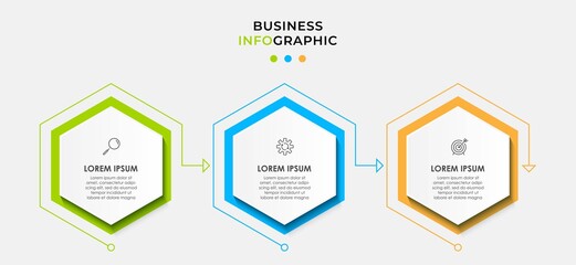 Vector Infographic design business template with icons and 3 options or steps. Can be used for process diagram, presentations, workflow layout, banner, flow chart, info graph