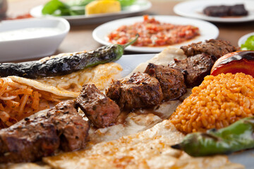 kebab with appetizers