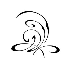 ornament 1797. decorative abstract ornament with curls in black lines on a white background