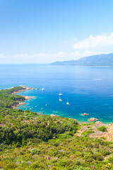 Fototapeta na wymiar Corsica island, Cupabia gulf. Summer day