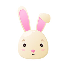 Rabbit heads. Children's illustration of cute animals.