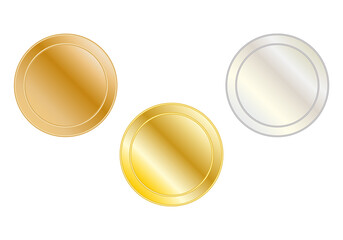 Medallas de oro, plata y bronce.