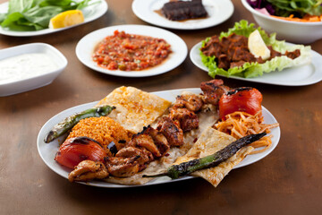 kebab with appetizers