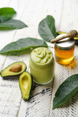 avocado smoothie healthy food  white background