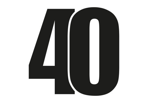 Icono negro de n&uacute;mero 40.