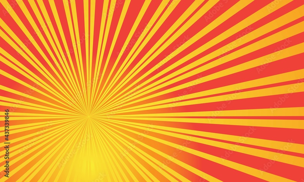 Poster vector background with sunburst retro style. sunburst background pop art style design. abstract hori