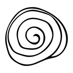 Cute single vector element-bun roll. Hand-drawn sketch illustrations for the design of restaurants, bakeries, cafes, advertising, prints, emblems and logos.