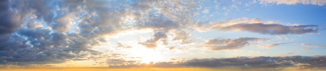 Panoramic beautiful sky with cloud at morning background image