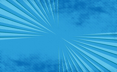 Comic speed lines halftone dots Background. Cartoon Vector Illustration. Pop art vector design element