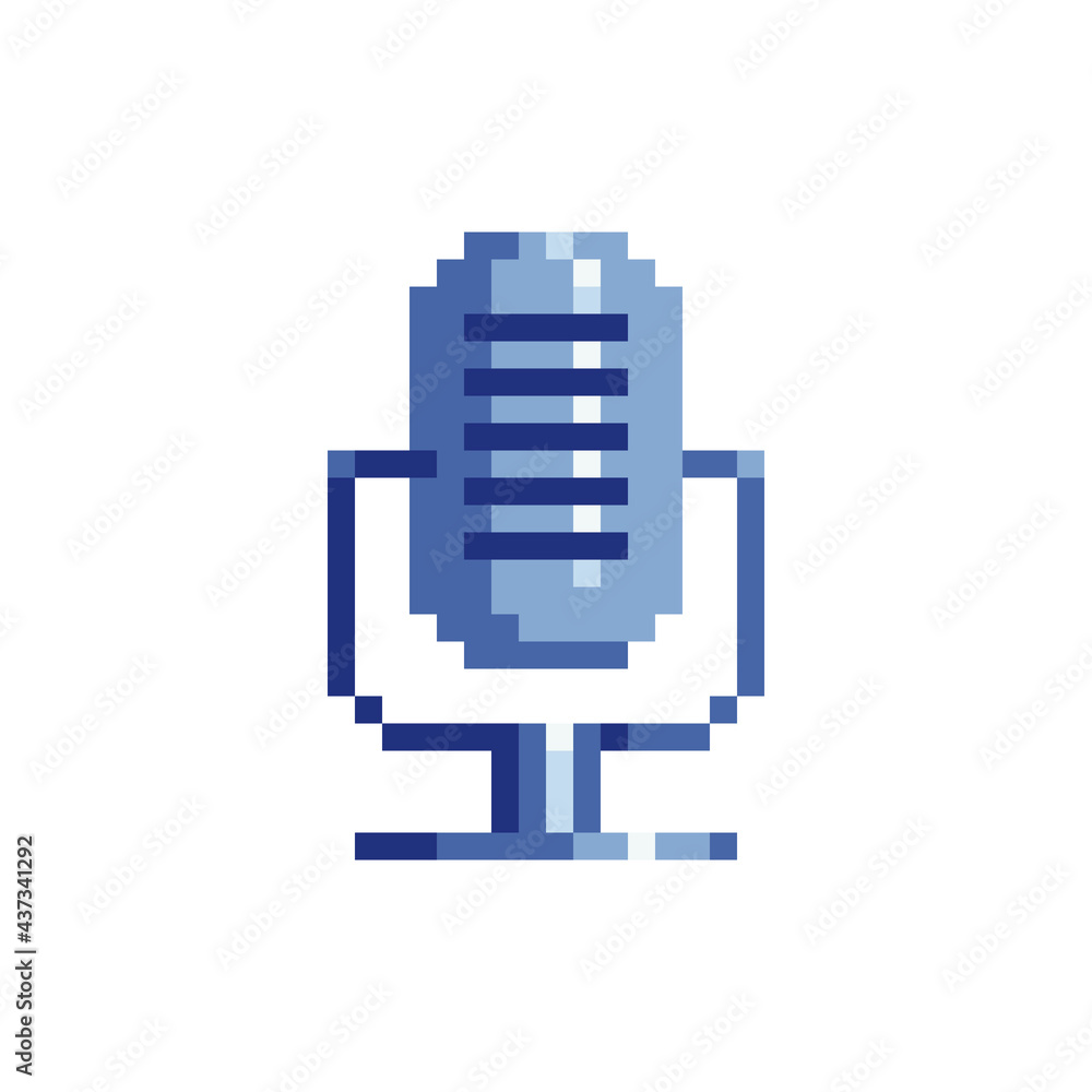 Poster microphone. pixel art style. icon for web and mobile devices. game assets. 8-bit. isolated vector il