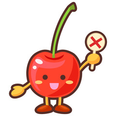 バツを出すさくらんぼのキャラクター