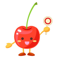 丸を出すさくらんぼのキャラクター