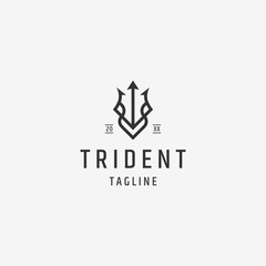 Obraz premium Trident Logo icon design template vector illustration