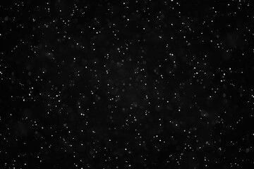 snow black background abstract texture, snowflakes falling in the sky overlay
