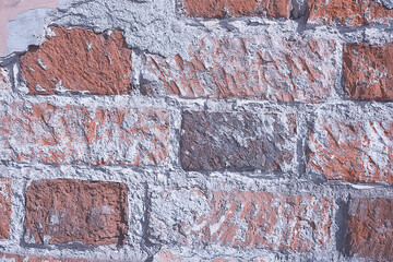 old brick wall red, vintage background panorama abstract stone