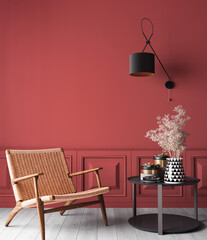 Home mockup, modern interior background, 3d render