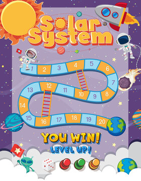 Board Game for kids in outer space style template