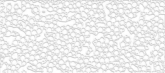 Transparent water drops on the white background. Vector illustration