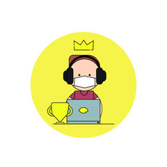  work from home award Illustration. modern simple vector icon, flat graphic symbol in trendy flat design style. wallpaper. lockscreen. pattern. frame, background, backdrop, sign, logo.