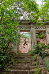 Gunaros, Serbia - May 28, 2021: The abandoned summer house 