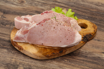 Raw pork meat steak for grill