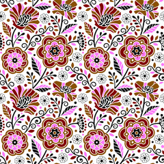 seamless vector pattern with flowers