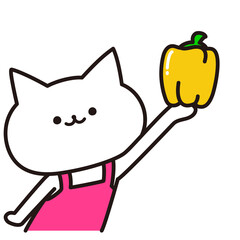 加工ok　ねこ素材No.47  パプリカ 黄色