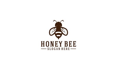 bee logo for beekeeping on white background
