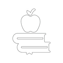 Education apple knowledge outline icon