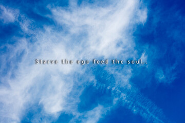 Fototapeta premium Quotes about life in blue sky background modern trendy words high quality big size prints