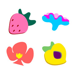 illustration of cute natural symbolic vector