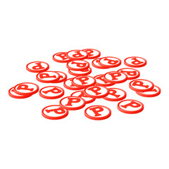 経済のイラスト素材　貯まるポイントのイメージ　赤のチップ（1_1）